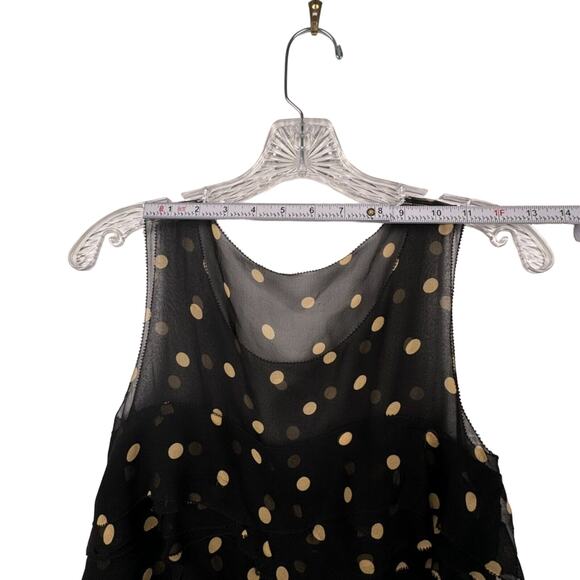 3.1 PHILLIP LIM Black Sheer Silk Chiffon Polka Dot Sleeveless Ruffle Top 🛸 Sz 2 - Picture 9 of 11